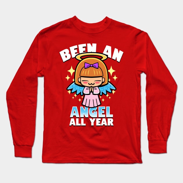 Kawaii Uwu Christmas Angel Gift For Girls Long Sleeve T-Shirt by BoggsNicolas